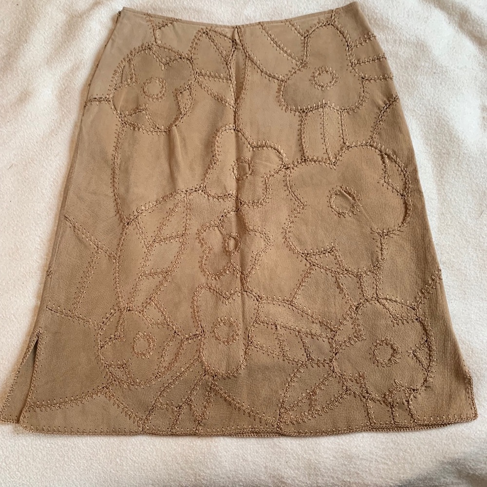 Brown suede skirt